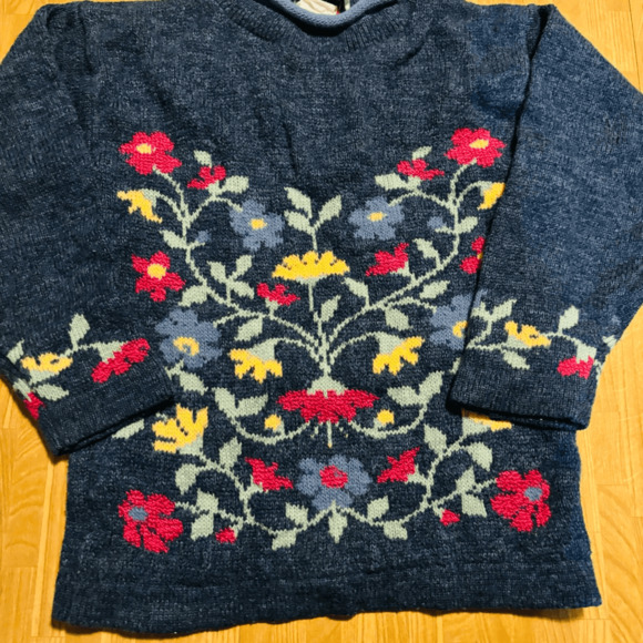 Jet Set Girls 6X Floral Knit Sweater Vintage Style - Picture 2 of 5